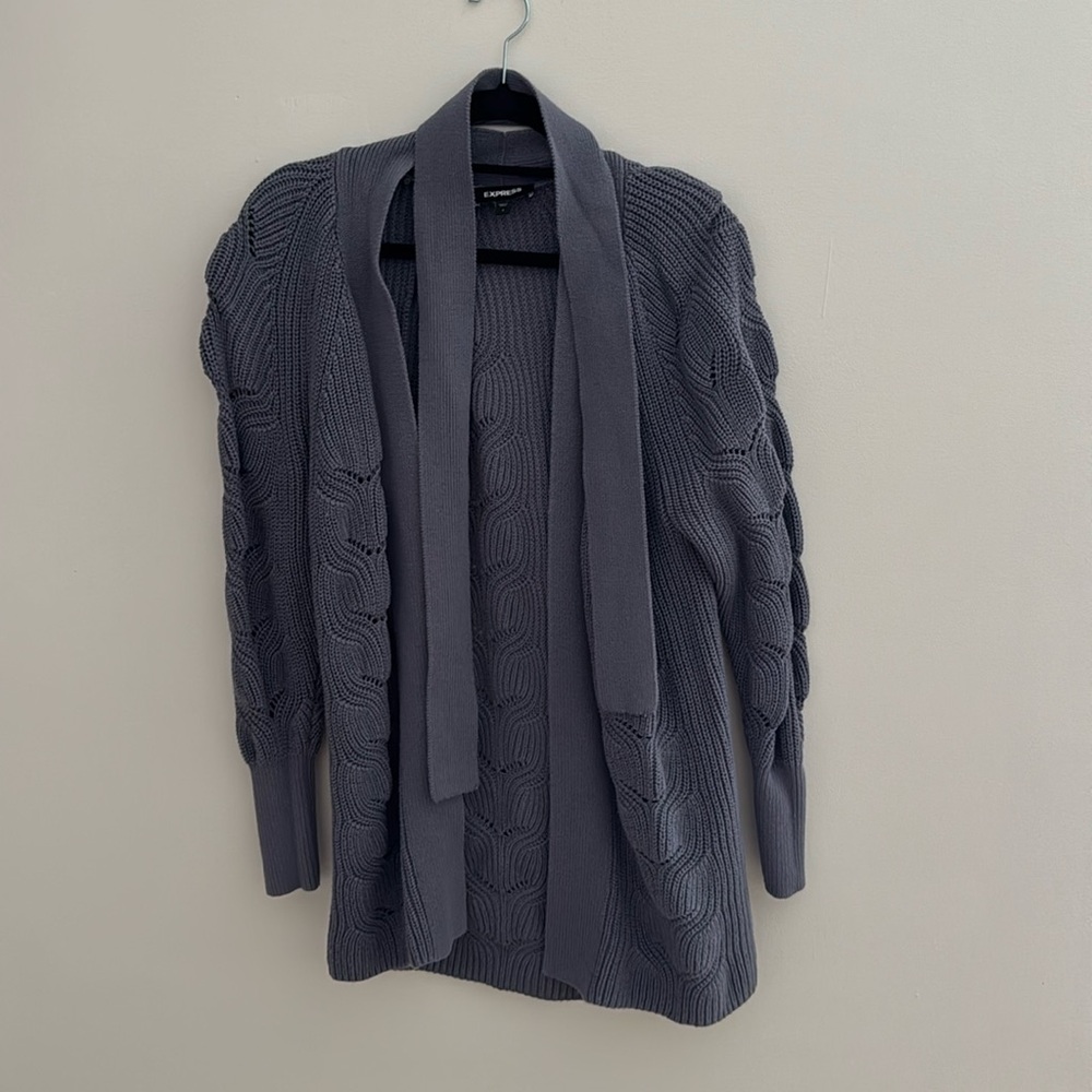 Express Grey Cable Knit Sweater - Small